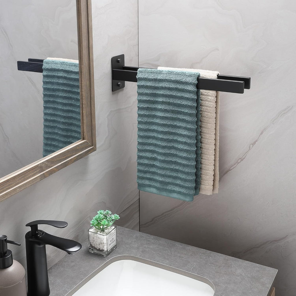Bathroom Accessories Set, Hand Towel Holder, Black Towel Rack Towel Bar, Towel Racks for Bathroom SUS304 Stainless Steel, Bathroom Towel Holder Towel Rack Wall Mounted