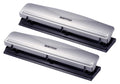 Bostitch Office 3 Hole Punch, 12 Sheet Capacity, Metal, Silver, 2-Pack