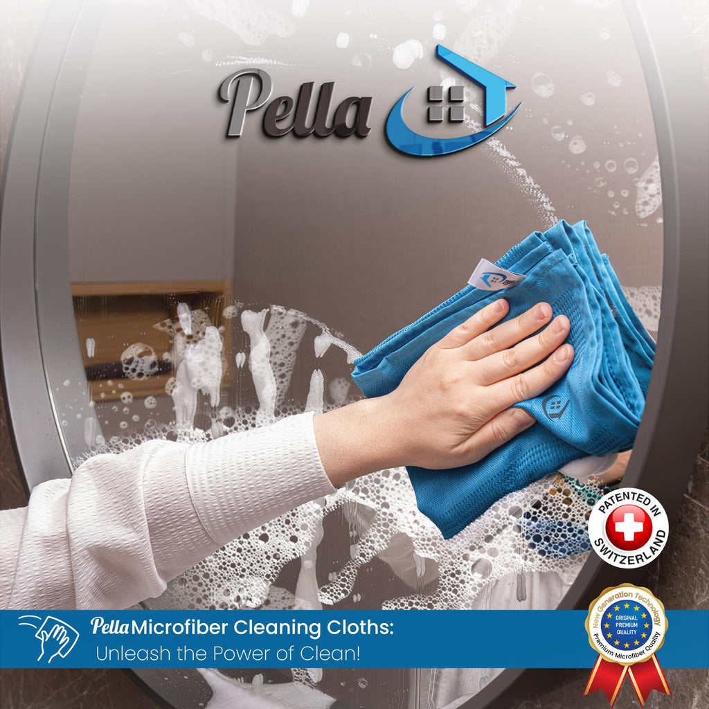 Pella Microfiber Cleaning Cloth | All Purpose, Absorbent Washcloth | Large Microfiber Towel for Cars, Kitchen, Window | Lint-Free, Scratch-Free Glass Cleaning Cloth, 23”X15” (Pack of 3)