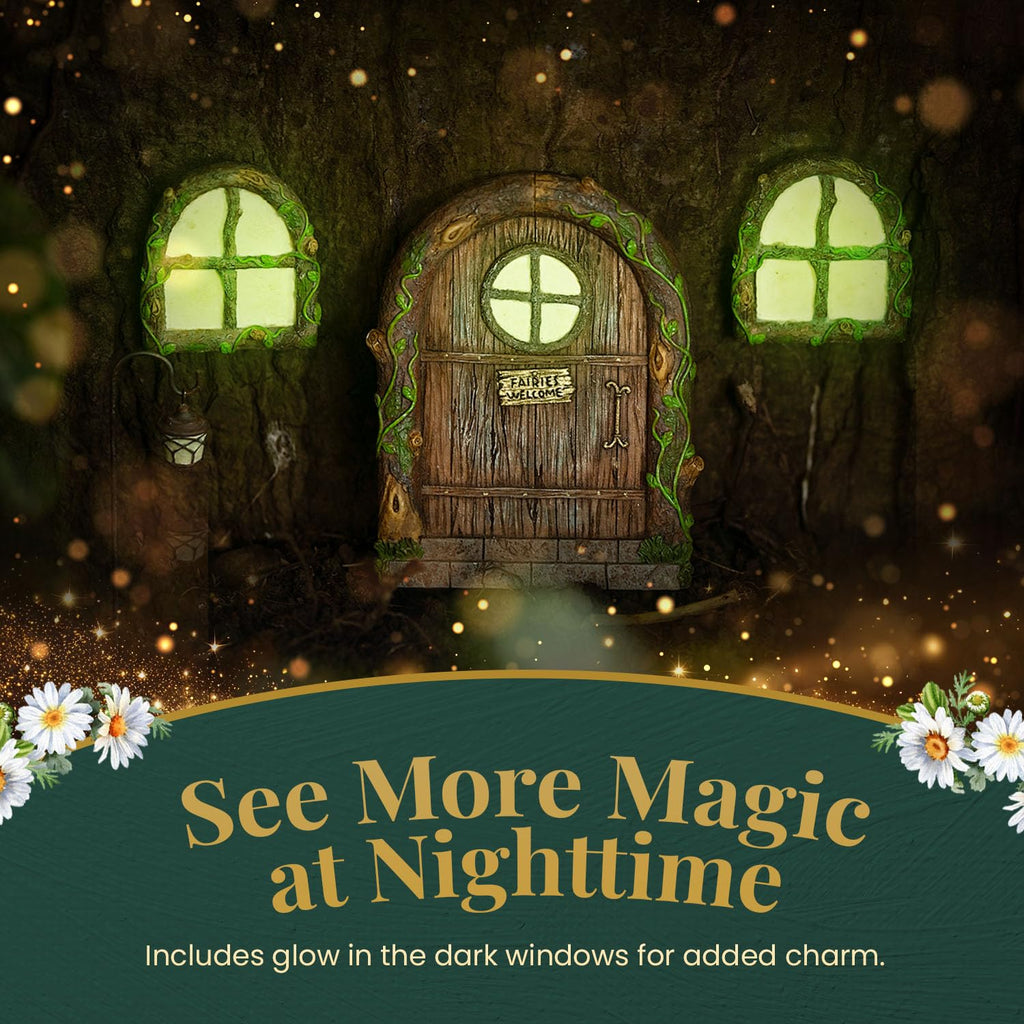 Fairy Door and Garden Kit - Outdoor Accessories for Trees, Gnome House, Decor