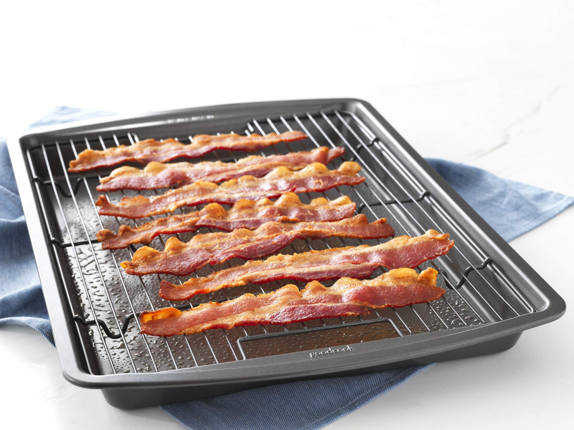 GoodCook Premium Nonstick Crispy Baking Pan Set, 15x10.5, Dark Gray