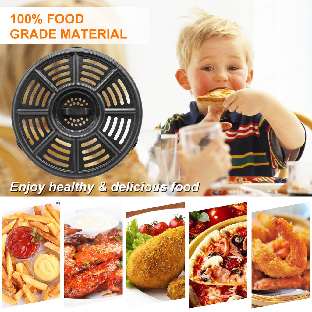 GWYXC Air fryer Accessories for Ninja AF101 4 QT AF161 Max XL AF150 XL Air Fryer, 8.2'' Round Food Grade Air Fryer Grill Pan Plate Crisper Plate Replacement Parts Tray Rack,Dishwasher Safe
