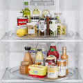 LAMU 2 Pack Lazy Susan Turntable Organizer 14.56'' x 11'', Rectangular, Rotating Organizer for Refrigerator Cabinet, Pantry, Countertop, Table, Fridge Organizers and Storage