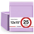 Fuxury Bubble Mailers 12x15" Lavender Purple Padded Envelopes 25 Pack Large Bubble Mailer Strong Adhesion Padded Mailer,Self-Seal Envelope for Mailing Small Business,Magazine, Clothing.