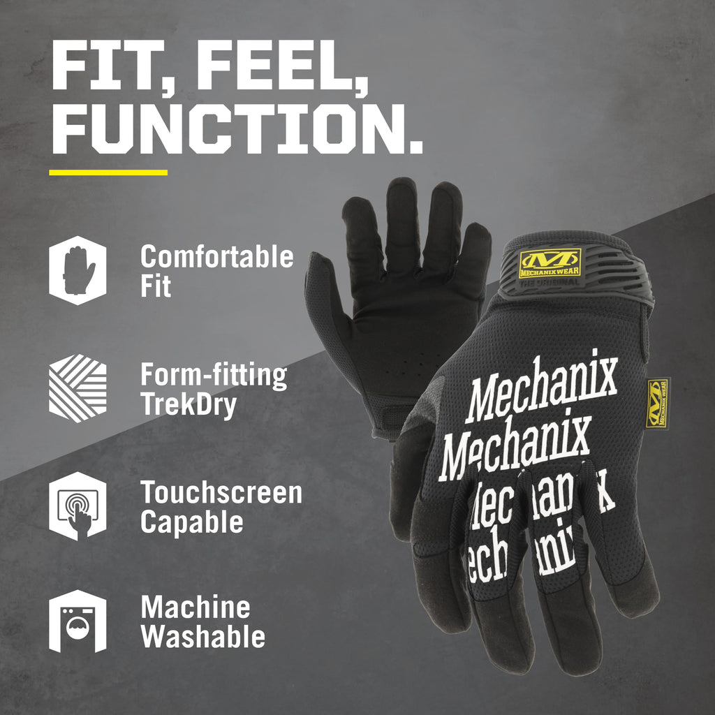 Mechanix Wear: The Original Work Glove with Secure Fit, Synthetic Leather Performance Gloves for Multi-purpose Use, Durable, Touchscreen Capable Safety Gloves for Men (Black, Large)