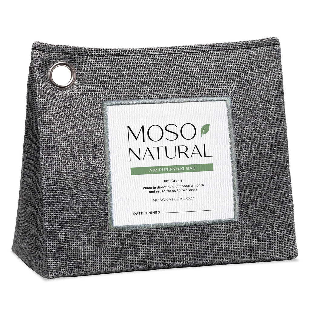 Moso Natural Air Purifying Bag 600g (21oz) Premium Bamboo Charcoal Odor Absorber | Pet Odor Eliminator for Home | Room Deodorizer for Large Spaces, Bedroom, Kitchen, Basement | Unscented Charcoal Bags