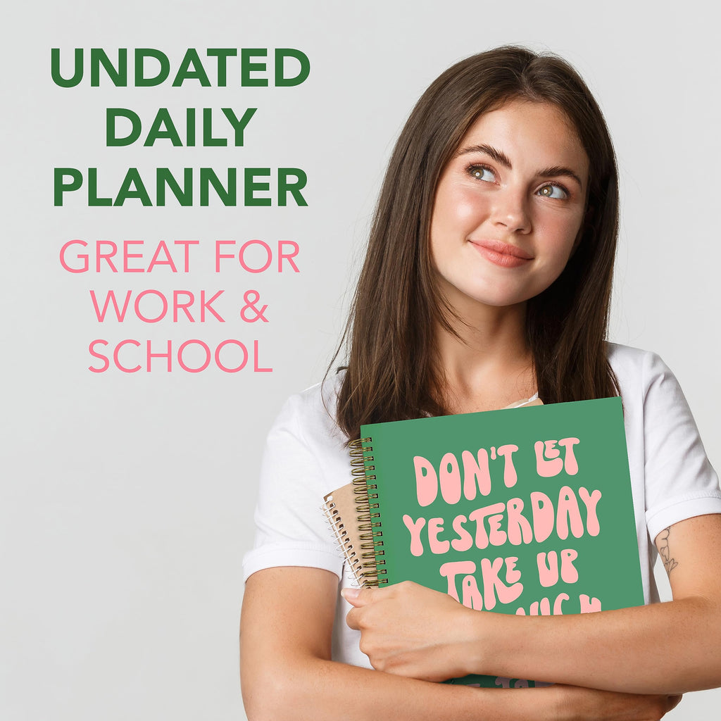 THiNKABLE Undated Daily Planner Notebook 8.5x11, Cute Notebook, Pink Green To Do List Large Hardcover Spiral Schedule Planner, Inspirational Quote Students Girls Teens (PLANNER PARENT)