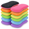 HOMEXCEL 12 Pack Multi-Purpose Scrub Sponges Kitchen, Dish Sponge, Non-Scratch Microfiber Sponge for Efficiently Cleaning Dishes, Pots, and Pans, and More (Multicolor)