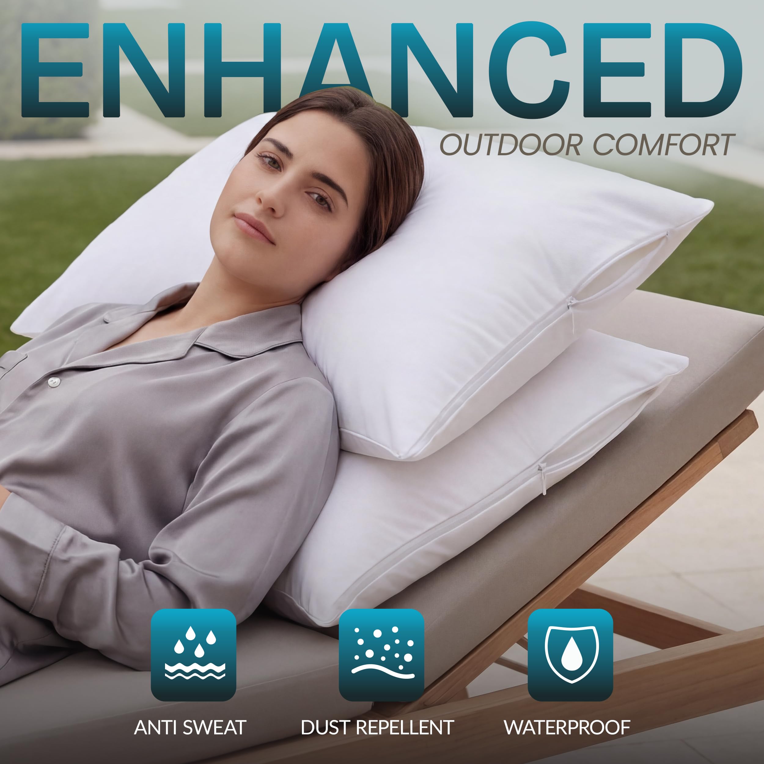 Beddora 4 Pack Pillow Protectors Queen Size – Waterproof Zippered Pillow Case Covers, Bed Bug & Dust Mite Proof Pillow Encasements 20 x 30 Inches, Soft Noiseless Waterproof Pillow Covers for Sleeping