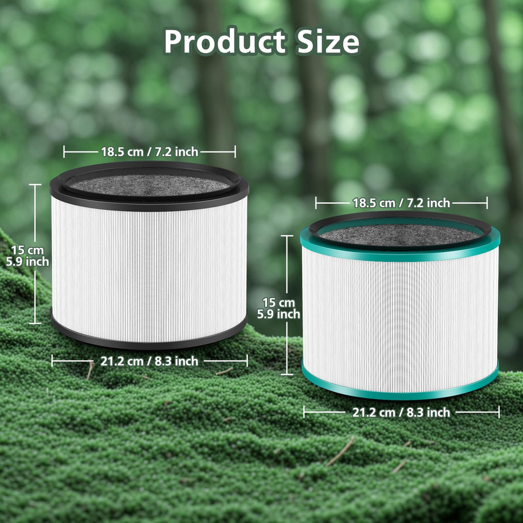2 Pack HP01 HP02 HEPA Filter Compatible with Dyson Desk Purifier, Dyson Pure Cool Link Desk DP01 DP02, Pure Hot + Cool Link HP01 HP02, Part # 968125-03, Standard Filter and Pet Care Filter Set
