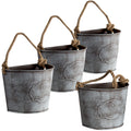 XONOR 4Pcs Galvanized Metal Hanging Wall Planter, Rustic Wall Flower Vase for Succulents Herbs Country Home Farmhouse Wall Decoration (2)