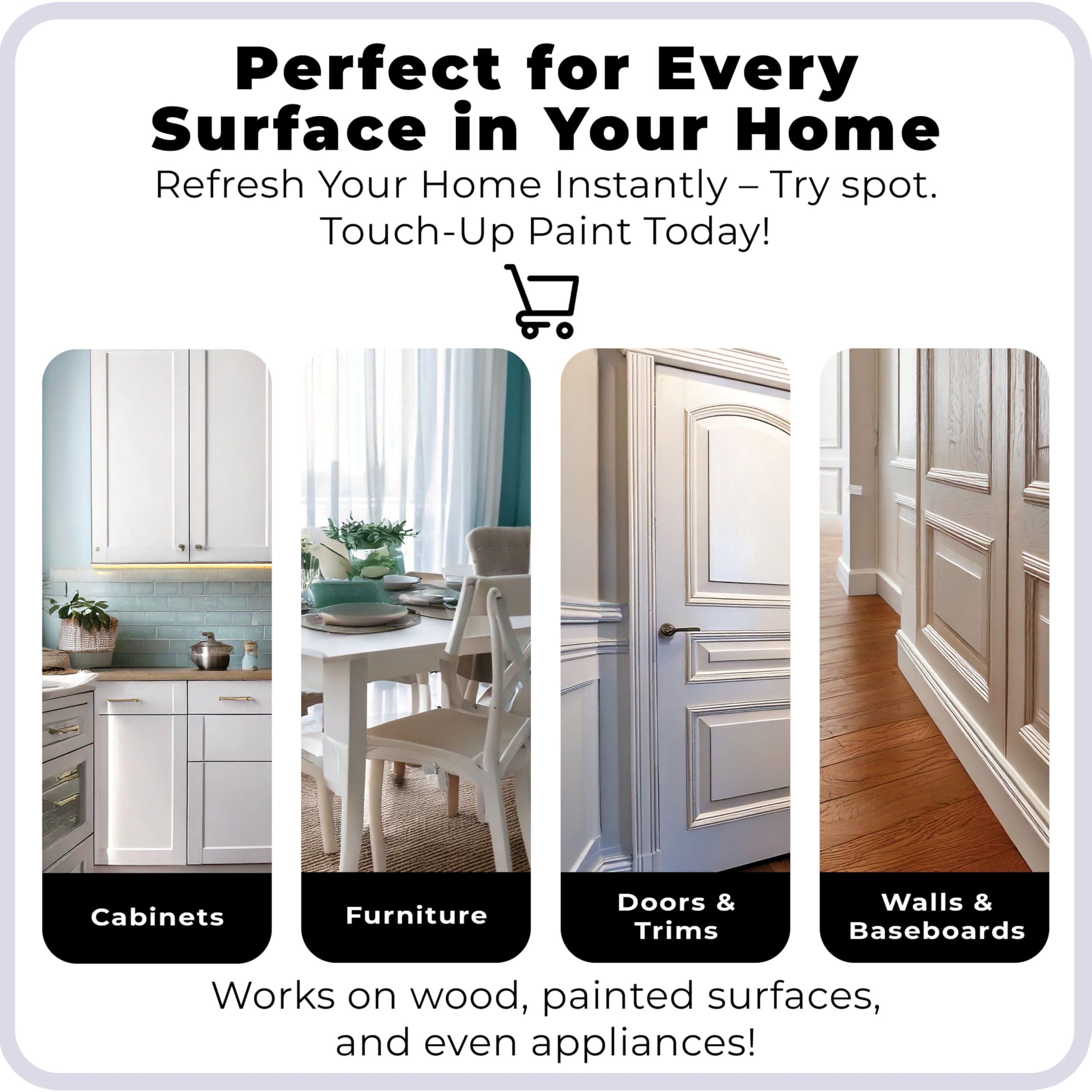 Touch-Up Paint | Matte Finish for Cabinets, Walls, Doors & Furniture | Multi-Tone White Repair Kit | Quick-Dry, Self-Priming, Low-Odor, Eco-Friendly | No-Sanding or Primer Needed | 3 Pack by spot.