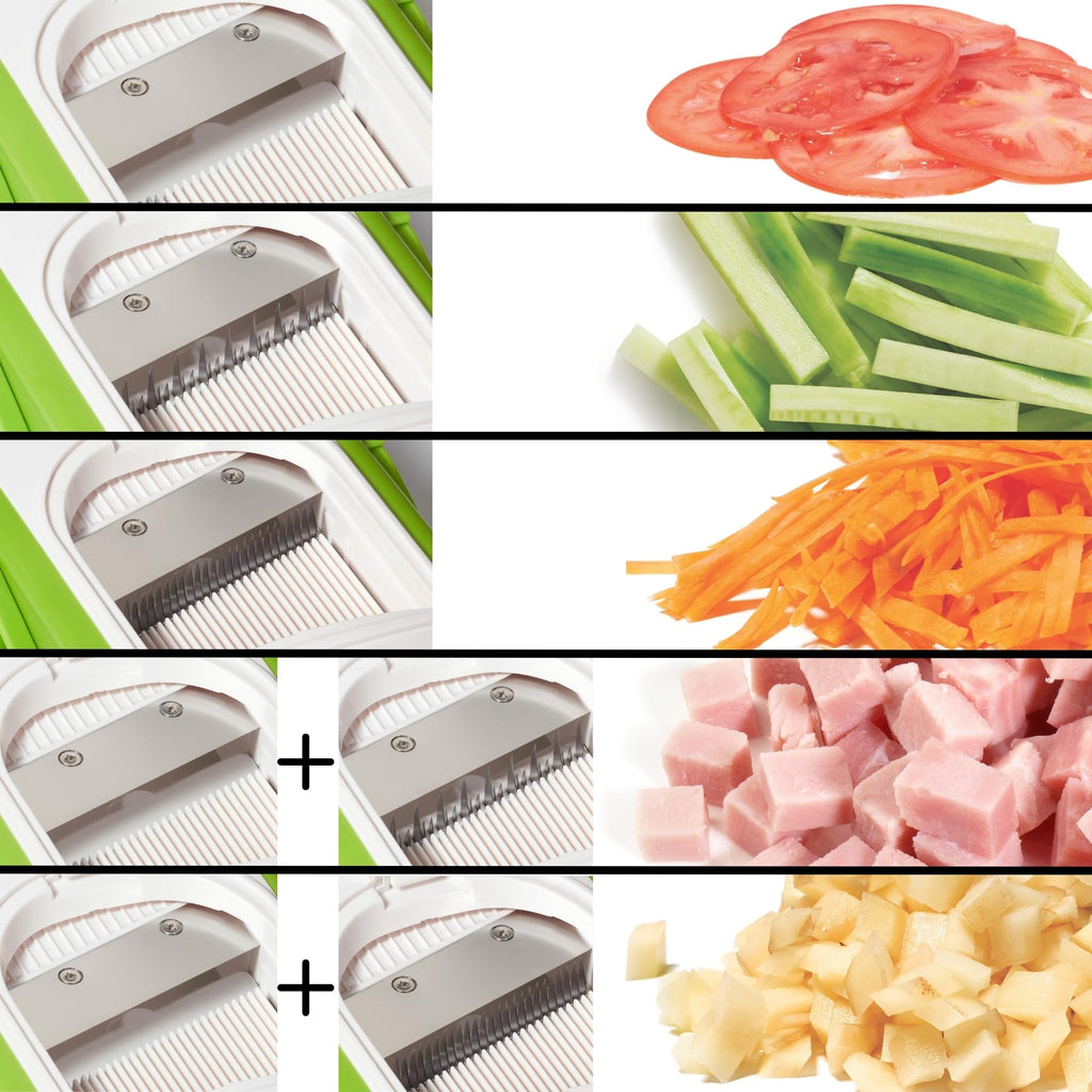 Starfrit Super Pump’N’Slice, Safe Vertical Mandoline, Oversized Feeder, Vegetable Slicer, Chopper, Adjustable Thickness