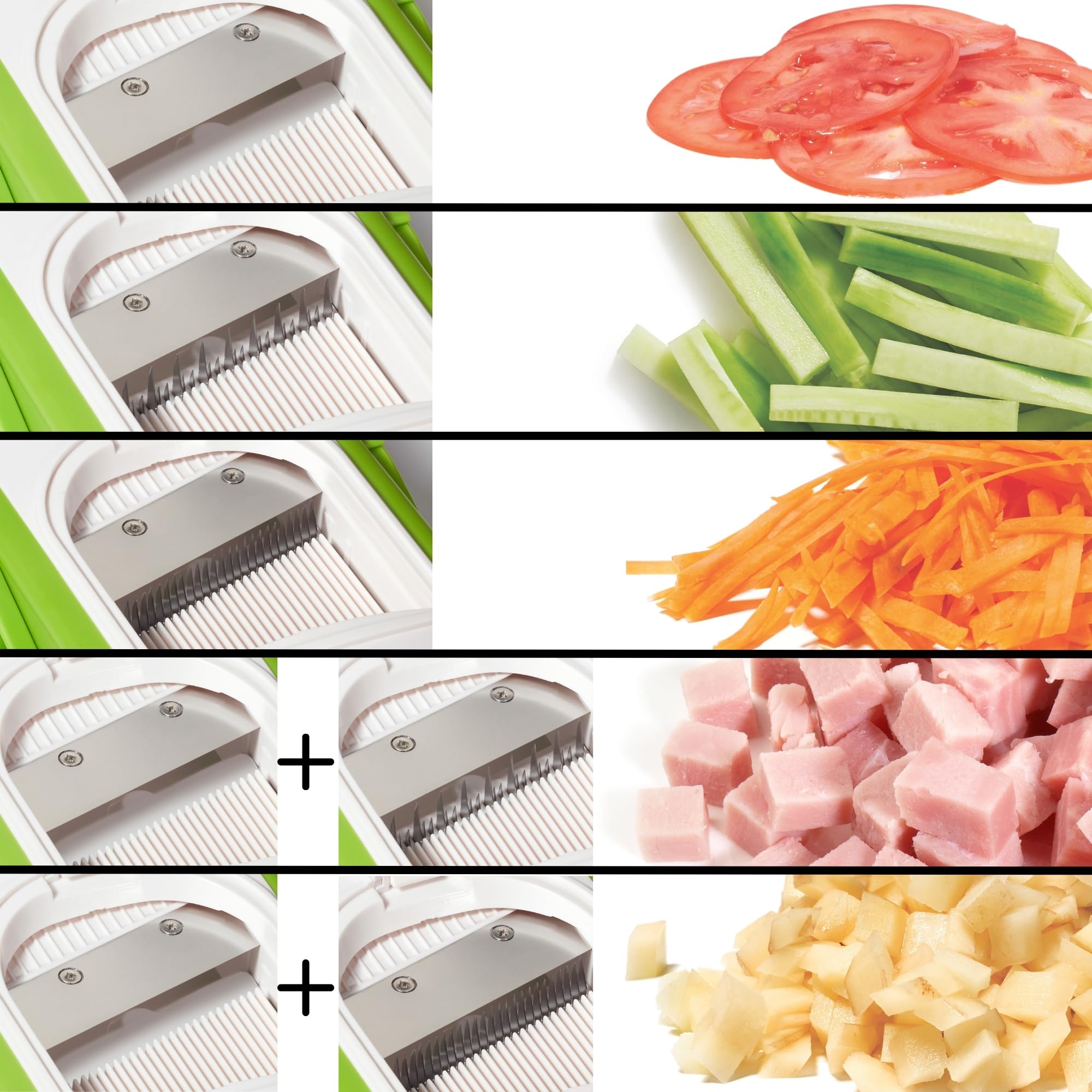 Starfrit Super Pump’N’Slice, Safe Vertical Mandoline, Oversized Feeder, Vegetable Slicer, Chopper, Adjustable Thickness