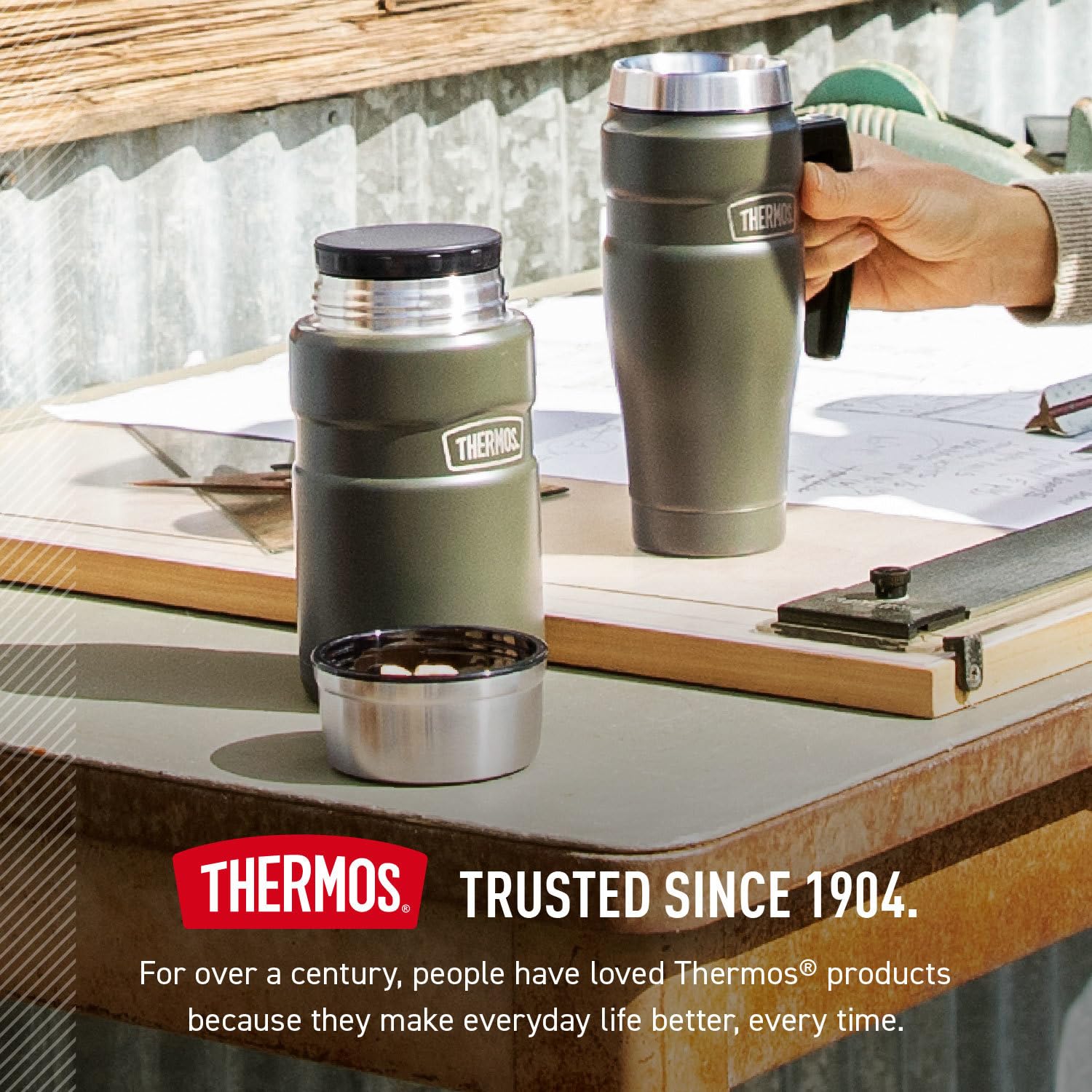 Thermos Stainless King 24 Ounce Food Jar, Matte Blue