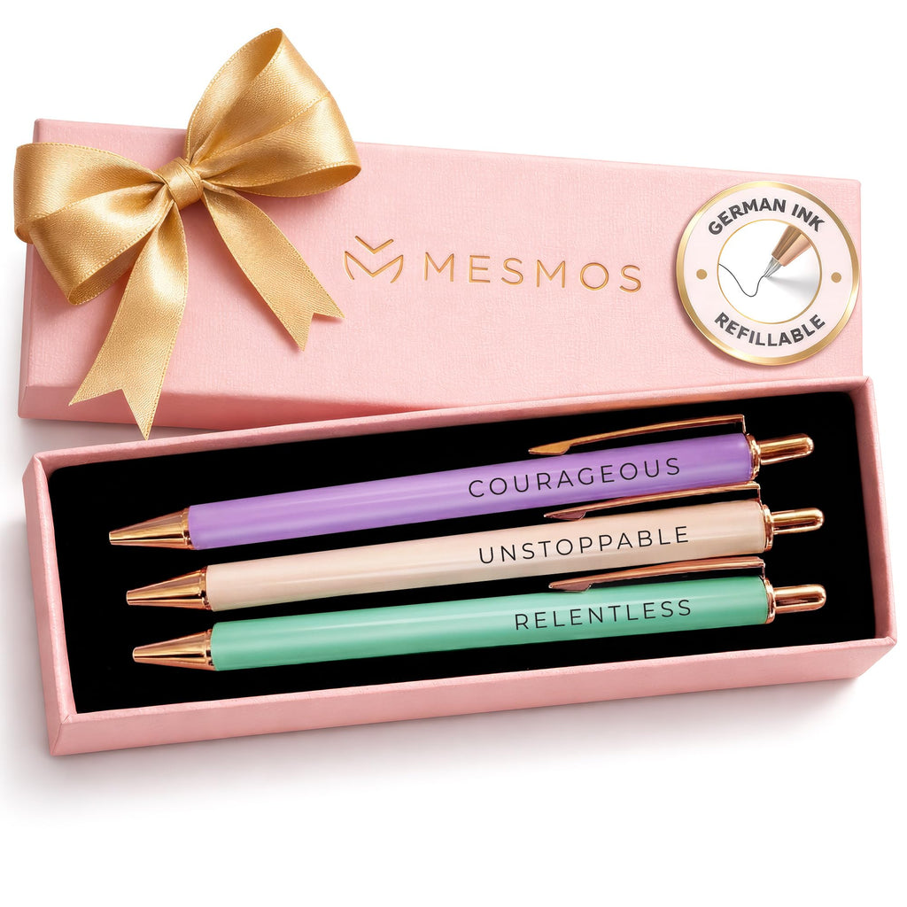 MESMOS Fancy Pen Set, Inspirational Gifts for Women, Motivational Gifts, Office Motivational Boss Lady Writing Nice Unique Click Pens, Server Promotion Pretty Pens
