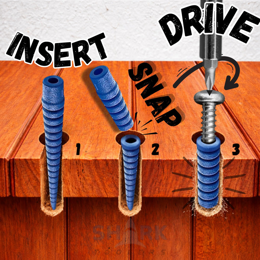 Pluggies Wall Anchors – Fix Stripped Screw Holes Instantly | Screw Hole Repair for Wood, Brick, Concrete & Tile | Heavy-Duty Wood Anchors for Secure Screws | Made in USA