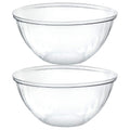 Plasticpro Disposable 150 Ounce Round Crystal Clear Plastic Serving Bowls, Party Snack or Salad Bowl, Chip Bowls, Snack Bowls, Candy Dish, Salad Container Pack of 2