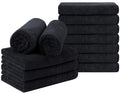 Orighty Black Salon Towel, Pack of 12 (Not Bleach Proof, 16 x 29 Inches) Super Soft and Absorbent Microfiber Hair Salon Towels for Salon, Hand, Gym, Bath, Spa and Home Hair Care