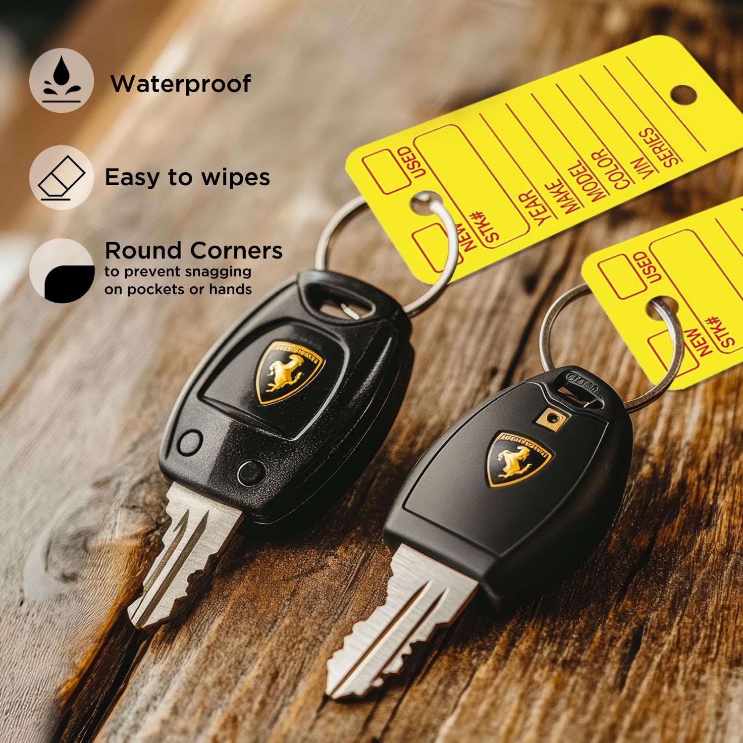 200 Pcs Poly Key Tags With Rings and Markers - Solution for Key Management - Plastic Tags With Keychain Labels - 1.4 x 3-in