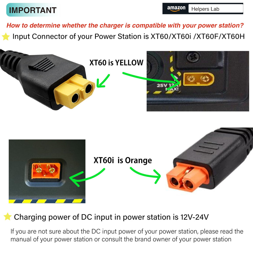 XT60 Cigarette Lighter Car Charger Power Supply 12V 24V Cable for Powerstation Ecoflow Delta River EB55 Elite and More 14AWG