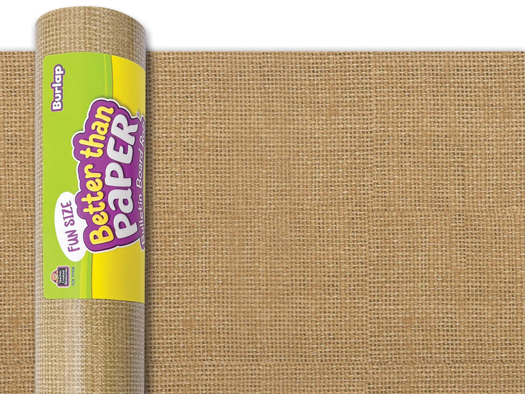 Teacher Created Resources Fun Size Better Than Paper Bulletin Board Roll, 18" x 12', Burlap