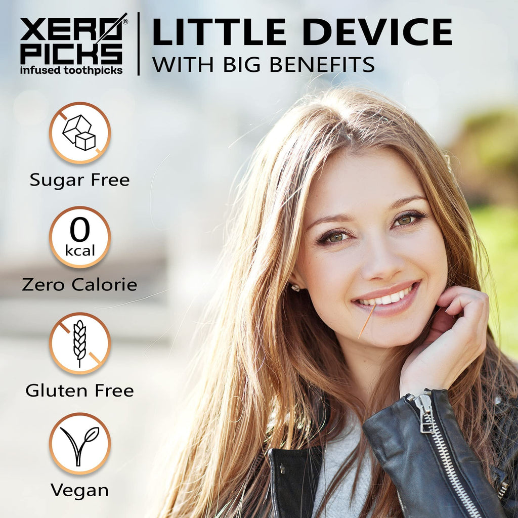 Xero Picks Freshen - Infused Flavored Toothpicks - Cooling Fresh Breath - 100 Picks | 20 per tube - 5 Pack - Variety