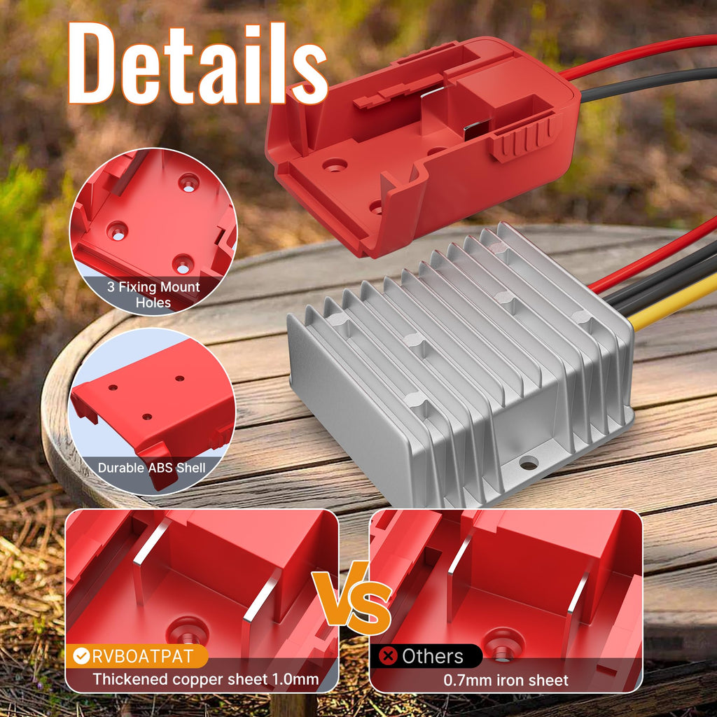 RVBOATPAT 18V to 12V Step Down Converter Power Wheel Battery Adapter DC 12V 20A 240W Inverter Automatic Buck Converter DC Voltage Regulator