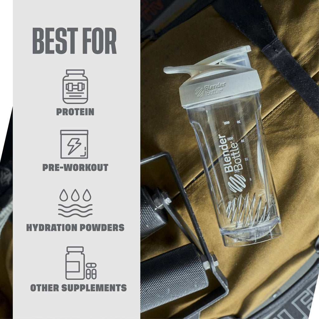 BlenderBottle Strada Shaker Cup Perfect for Protein Shakes and Pre Workout, 28-Ounce, White