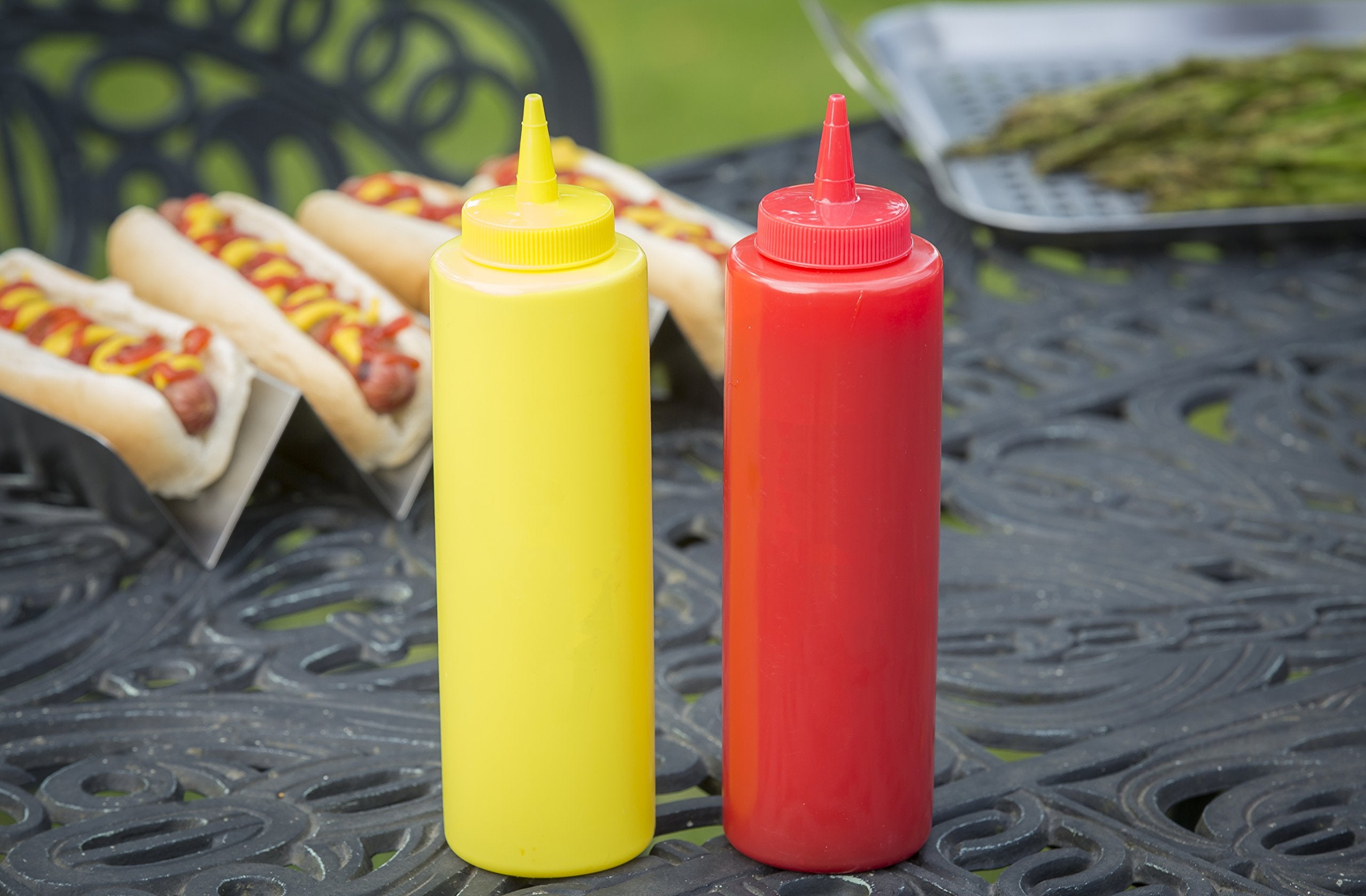 TableCraft Products Nostalgia 2-Piece Ketchup and Mustard Dispenser Set, 12-Ounce