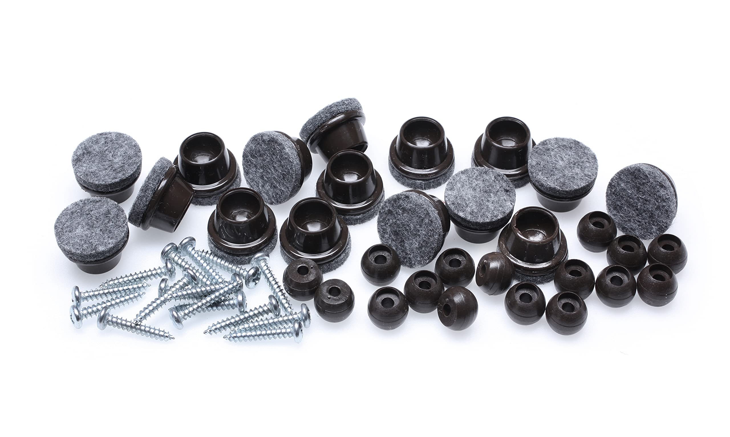 GorillaFelt Swivel Glide Felt Sliders for Chairs (16 Pack) Screw-On Floor Protectors for Angled Furniture Legs, 1 Inch Felt Glides (25mm Round), CB259-16