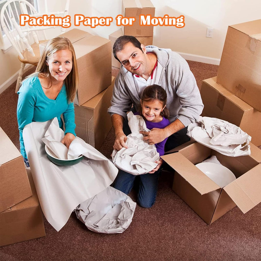 100p Packing Paper Sheets for Moving 2lb Newsprint Wrapping Paper for Shipping Box Filler Moving Packing Supplies for Protecting Fragile Items (21.2x14.9in)