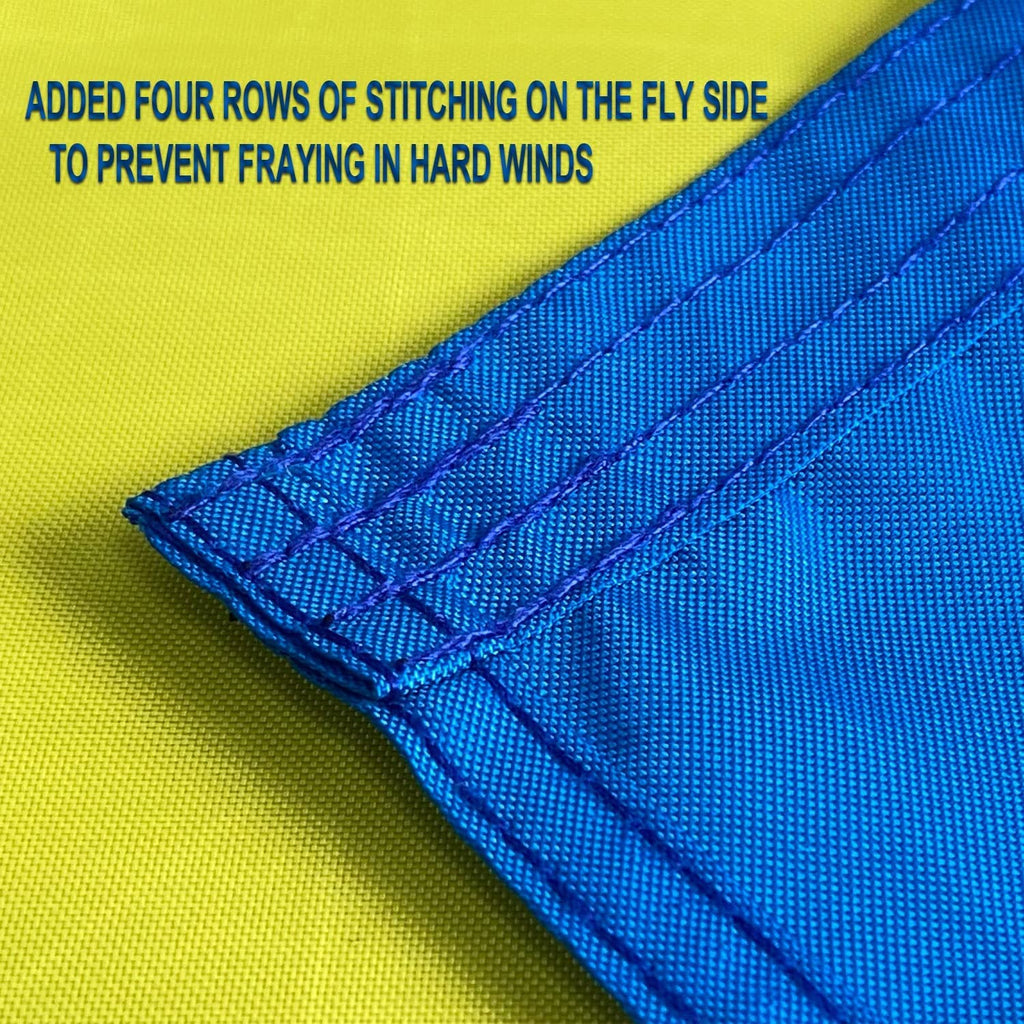 Double Sided Mini Ukraine Flag 2x3 Ft Small, Lasting Oxford Nylon 210D | Quadruple Stitched Fly Ends|Premium Ukrainian National Flags House Decoration Banner