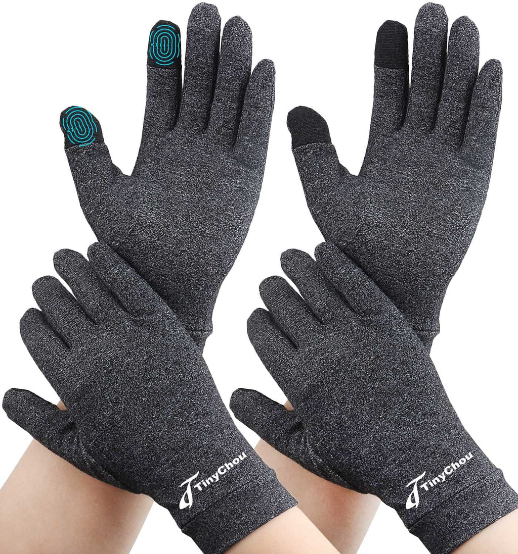 2 Pairs Compression Gloves for Women for Pain, Full Finger Arthritis Gloves for Men, Hand Compression Gloves for Crocheting, Relieve Pain from Carpal Tunnel, Rheumatoid, Osteoarthritis, RSI (Medium)