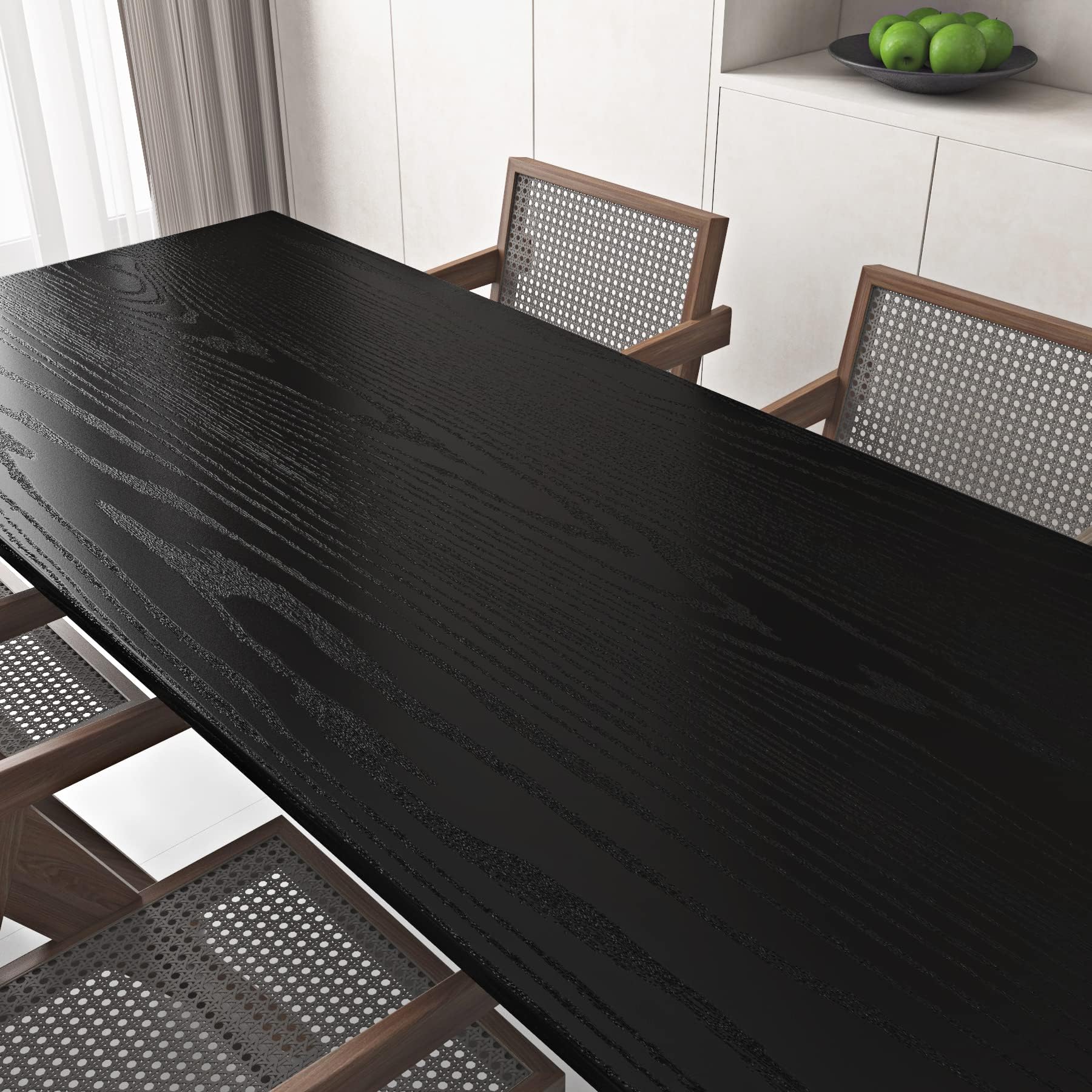 Livelynine 40CMx5M Thick Black Wood Contact Paper Peel and Stick Countertops for Kitchen Cabinet Wallpaper Stick on Countertop Covers Peel and Stick Desk Covering Waterproof Heavy Duty Vinyl Wrap