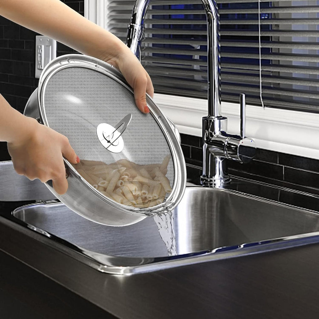 Set of 3(10", 11.5", 13") Splatter Screen for Cooking - Stainless Steel Grease Splatter Guard for Frying Pan with Foldable Knob, Dishwasher Safe