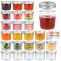 GUANENA 24 Pack 4 oz Mason Jars, Small Canning Jars with Regular Lids and Bands, Mini Glass Jars for Jam, Jelly, Honey, Spice, Wedding Favors, DIY Projects