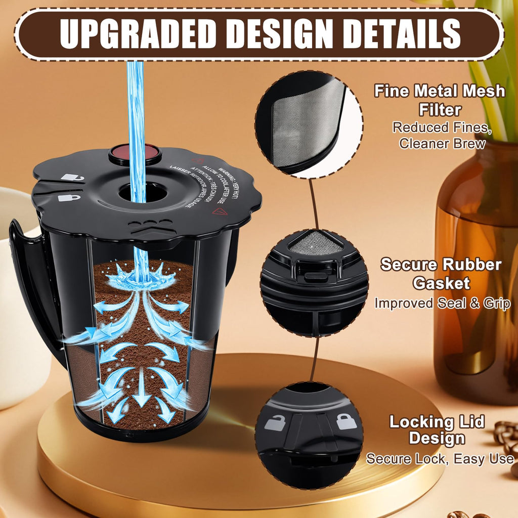 Podoy K Cup 2.0 Reusable Coffee Filter 119367 2.0 Model Black Small Coffee Filter K200 K250 K300 K350 K400 K450 K460 K475 K460 K500 K550 K560 K575 (Pack of 2)