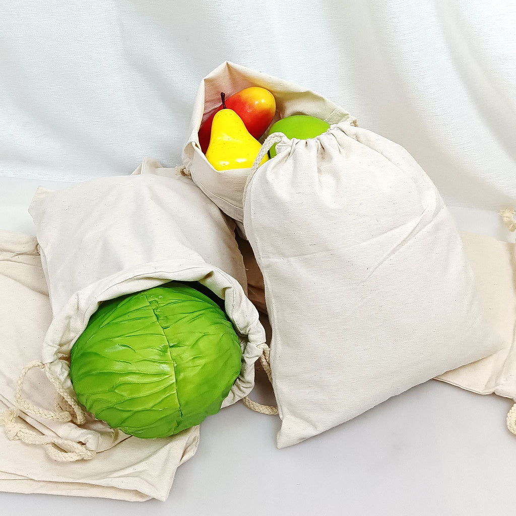 Freletry 8 PCS 10"x12"/25x30cm Drawstring 100% Cotton Muslin Bags Reusable Storage Bag for Shopping Home Kitchen Food Grocery Vegetable Storage etc. (8 PCS 10"x12"/25x30cm)