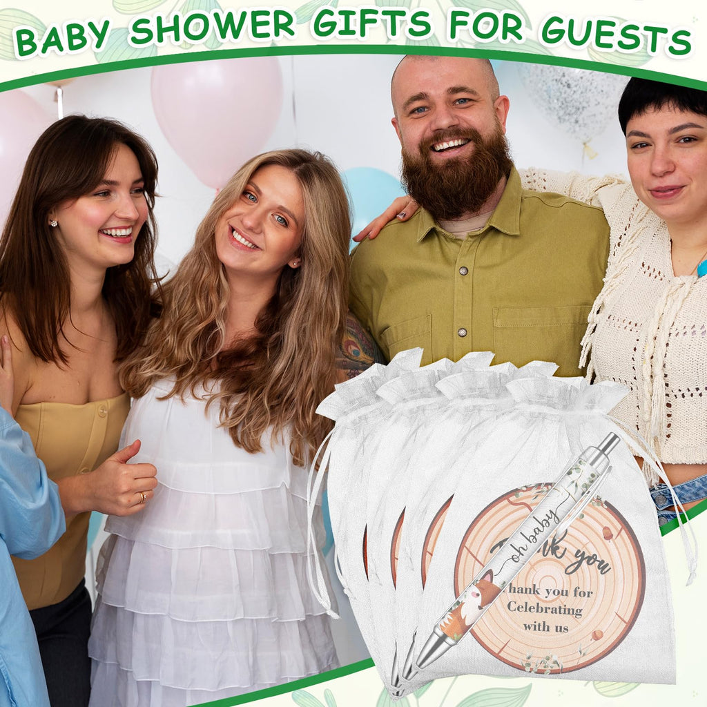 40 Sets Baby Shower Favors Gifts for Guests Include 40 Wild Animal Ballpoint Pens 40 Thank You Greeting Cards 40 Organza Bags Jungle Animal Baby Shower Party Favors Gender Reveal Souvenirs Prizes