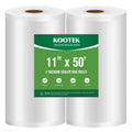 Kootek Vacuum Sealer Bags for Food, 2 Rolls for Custom Fit Food Storage, Meal Prep or Sous Vide, 11"x50' Commercial Grade Vacuum Seal Freezer Bags Rolls