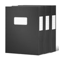 JiaWei Black Storage File Boxes,Document File Folder,A4 Archives Cases with Lid,9.4×1.5×12.5 Inches Filing Box for Office and School