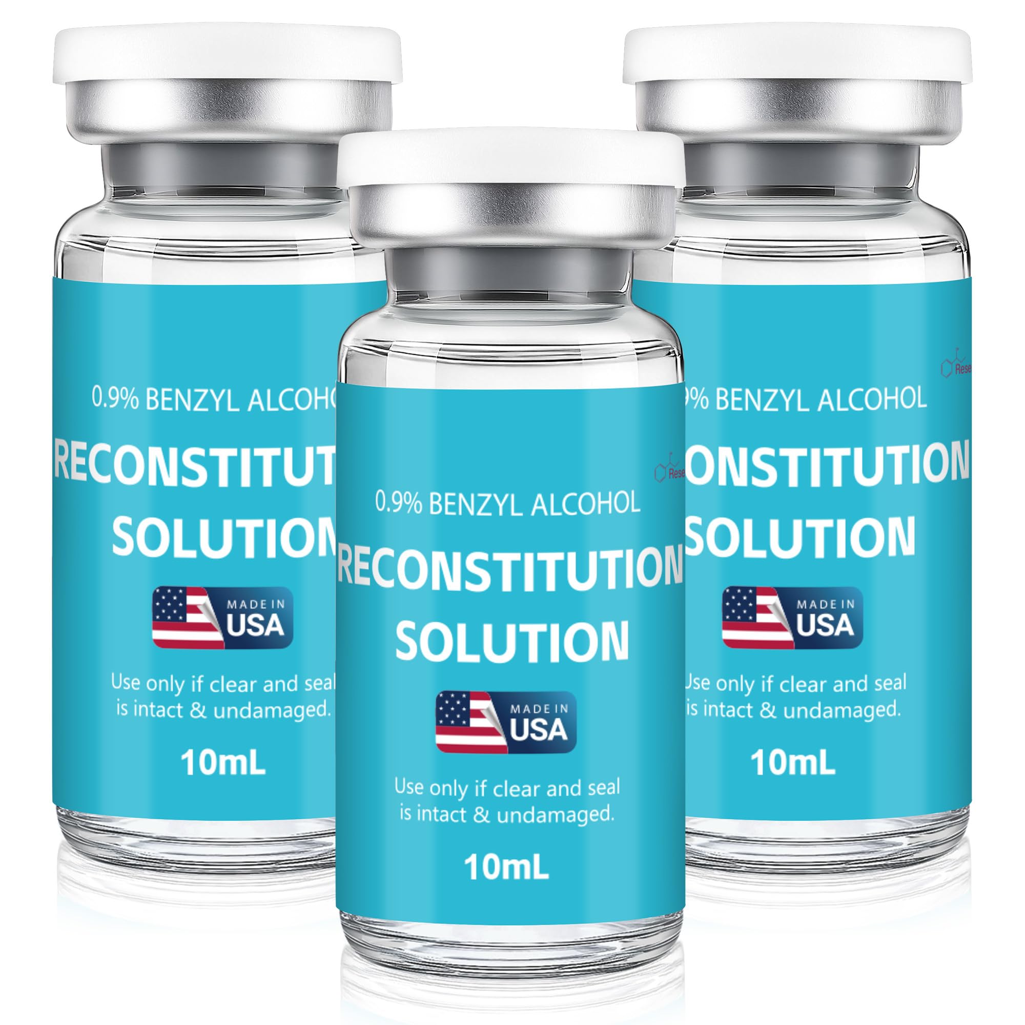 Jentatnua Solution 3 Pack 10ml in Premium Glass Vials, Ultra Clean, Triple Sealed