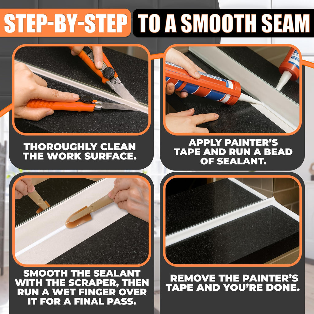 Grout Caulk Caulking Silicone Sealant Finishing Tool Spreader Spatulas Applicator Rubber Tools 4 Size Set