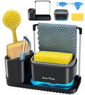 Bestseek Kitchen Soap Dispenser Set with Tray and Sponge Holder, Sink Caddy Organizer with Dishcloth and Dish Brush Holder, for Countertop Storage Organize - Practical Kitchen Gadgets