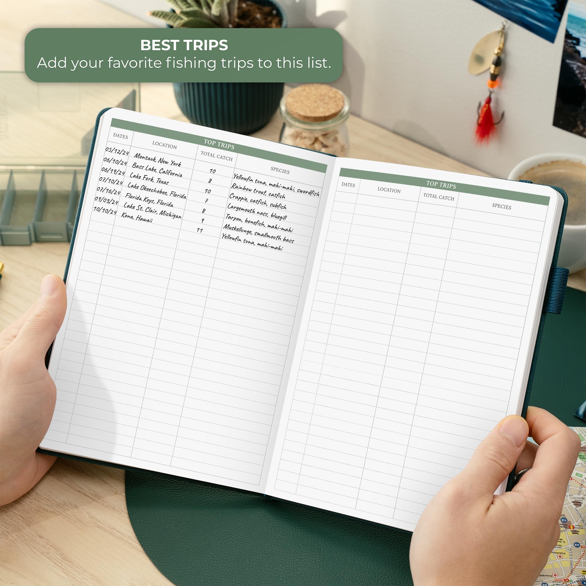 Legend Fishing Log Book – Fisherman Journal Notebook to Record Catches & Trip Info – Fishing Essentials, Equipment & Gifts for Men (Deep Sea)