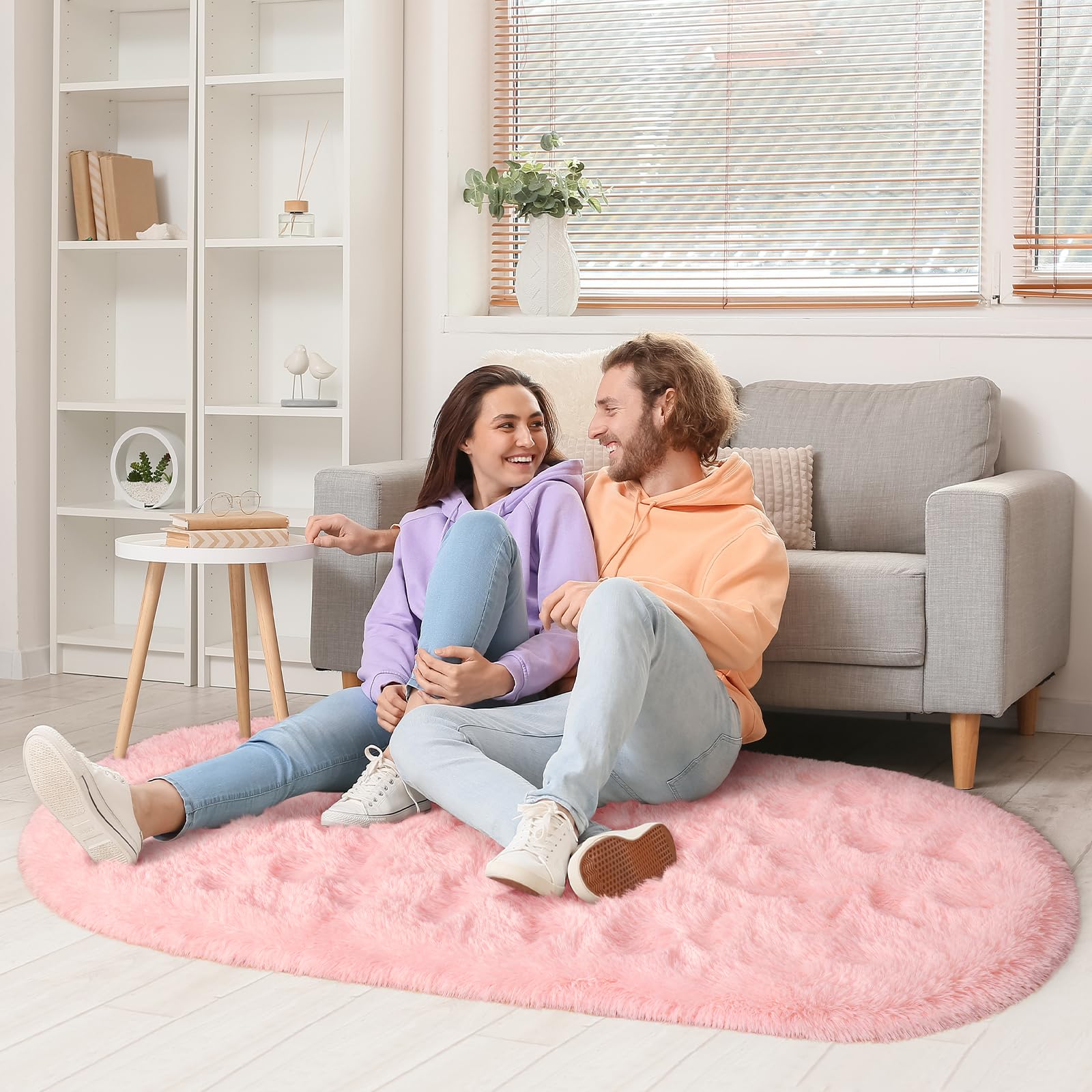 LOCHAS Ultra Soft Children Rugs Room Mat Modern Shaggy Area Rugs Home Decor 2.6' x 5.3', Pink