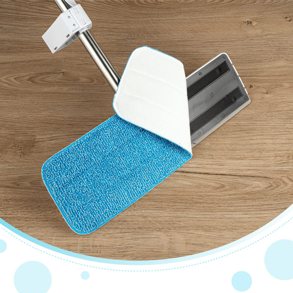 Microfiber Mop Pads, 18.5 x 6.3 Inch Reusable and Washable Spray, Wet and Dry Household Replacement, Set of 12(Colorful)