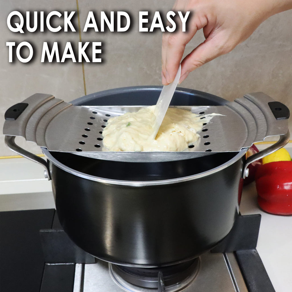 Premium Grade Stainless Steel Spaetzle Maker, Spaetzle Plane with Pastry Scraper Traditional German Egg Noodle Maker