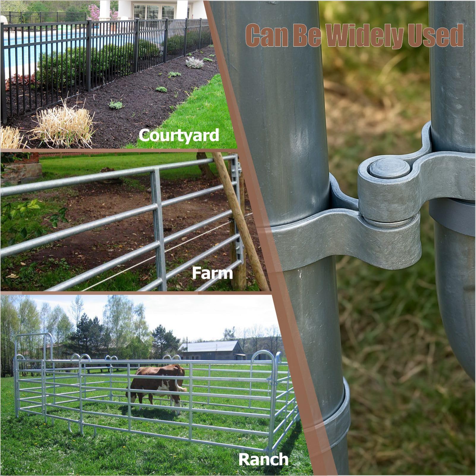 Chain Link Fence Gate Post Hinges - Heavy Duty Galvanized Steel, Corrosion-Resistant Outdoor Gate Hardware with Bolt & Nut, 1Pack (2-3/8")
